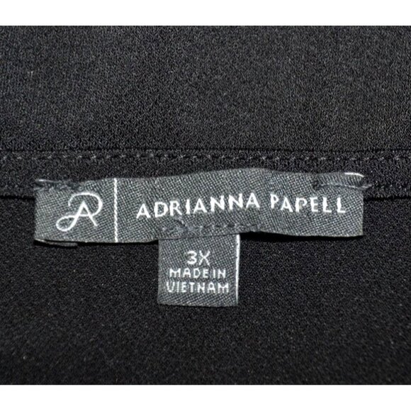 Adrianna Papell Black Swiss Dot Sheer Sleeve Blouse Top Plus Size 3X Square Neck - Picture 6 of 8